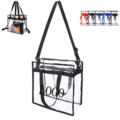 Transparent Vinyl Crossbody Bags with Adjustable Straps