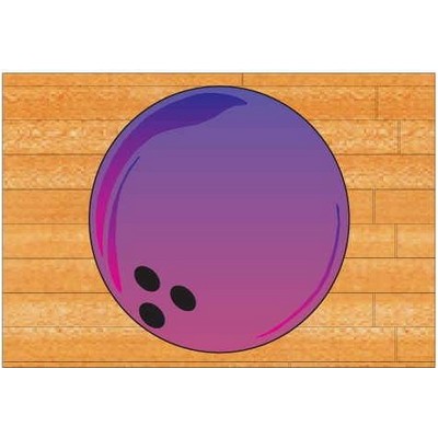 Purple Bowling Ball Rectangle Badge w/ Bar Pin (2 1/2"x3 1/2")