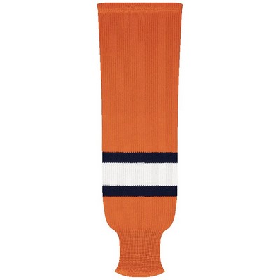 Long Island Pro Series Orange Socks w/White & Blue Stripes