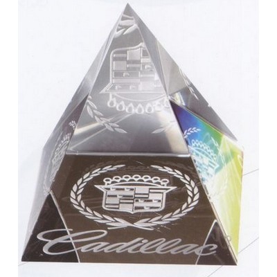 Large Optical Crystal Pyramid Paperweight
