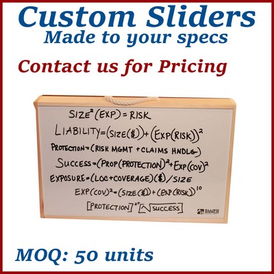 Natural Wooden Box w/ Slider-top and White Board - Made to Order
