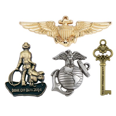1 1/4" (1.25") 3 D Antique Cast Lead-Free Lapel Pin