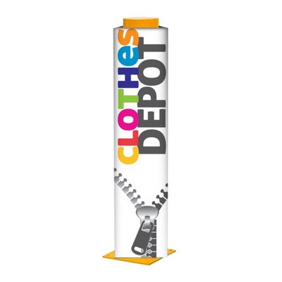 12.12"W x 48"H Crash Pole Cover Full Color Imprint