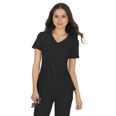 koi - Basics - Women's Four-Pocket Mock-Wrap Neck Katie Top