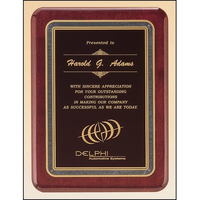 Airflyte® Rosewood Piano-Finish Plaque w/Gray Florentine Border (8"x 10.5")