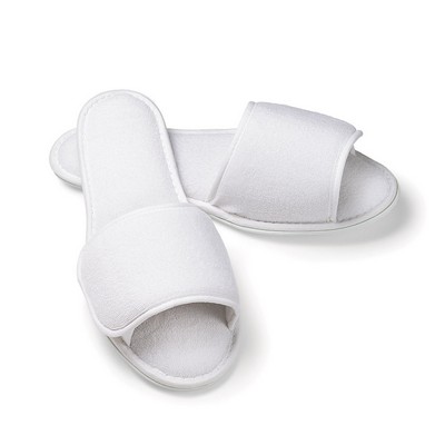 Men's Open Toe Terry Velcro® Closure Slippers (Overseas - Embroidered)