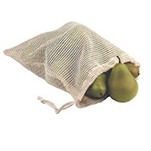 Natural Cotton Net Drawstring Pouch (6 1/2"x12")