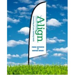 Rush 48 Hour Zoom2 Straight Flag w/ Stand - 8' Double Sided w/Spike Base