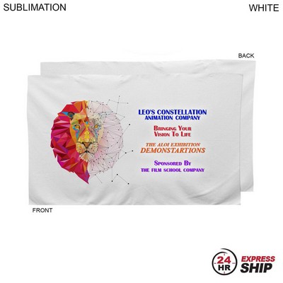 24 Hr Express Ship - Plush and Soft White Velour Terry Cotton Blend Hand, Sports Towel, (15"x25")