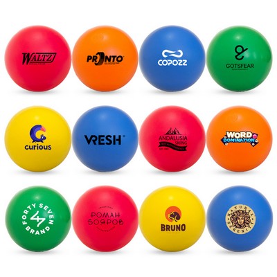 Soft Sponge PU Blank Ball LOGO Printing 2.5" Decompression Toy Stress Ball