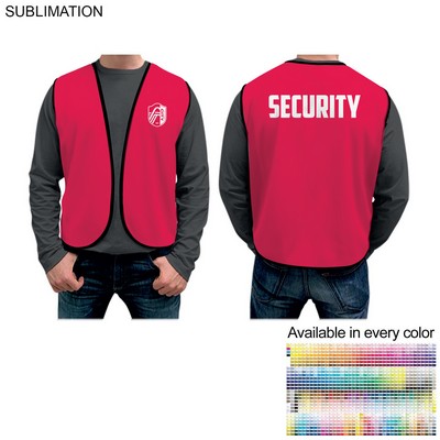 Domestic Made SECURITY Poplin Vest, Fully Sublimated Front And Back, Available in Every Color