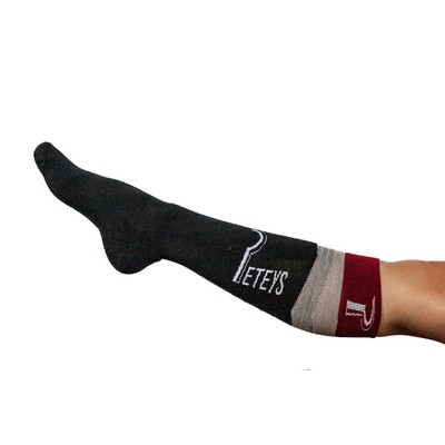USA Made Custom Knit-Woven Merino Wool Over-the-Calf Ski Socks
