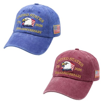 USA 250th Anniversary Embroidered Baseball Cap
