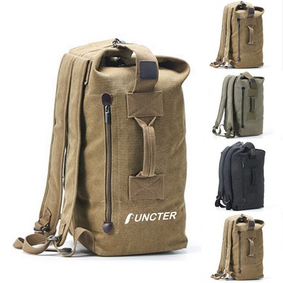 20L Vintage Classic Canvas School Travel Backpack Premium Quality Tablet Rucksack