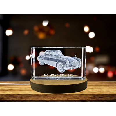 MG MGA (1955–1962) 3D Engraved Crystal Trophy Award w/LED Base Light