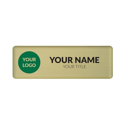 The Mighty Badge 50 Unit Kit, Gold 1 x 3, Magnet Fastener, For InkJet Printer