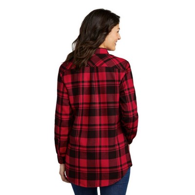 Port Authority Ladies Plaid Flannel Tunic .