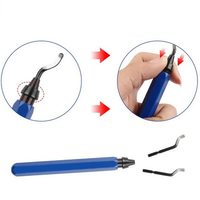 Deburring Tool with 10 Extra High Speed Steel Swivel Blades