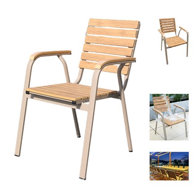 Wood-Like Outdoor Patio Arm Chair