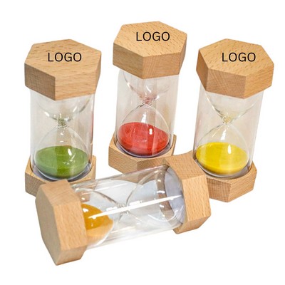 Wood Hexagonal Visual Sand Timer Hourglass