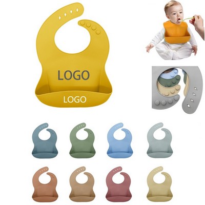 Silicone Baby Adjustable Bibs with Food Catcher