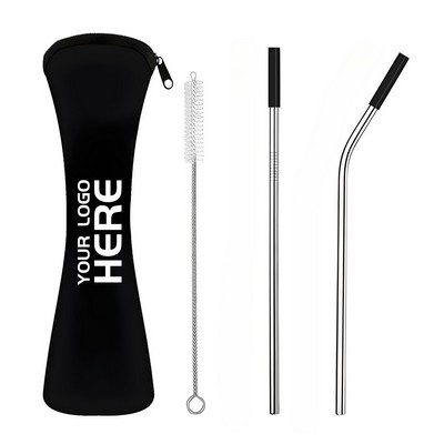 Straight & Ben Straws In Neoprene Pouch