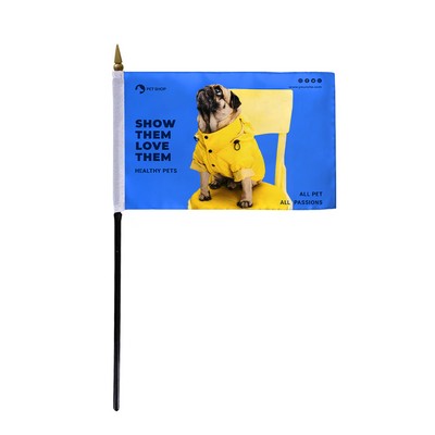 6"x9" Custom wPoly Stick Flag - Digital Print