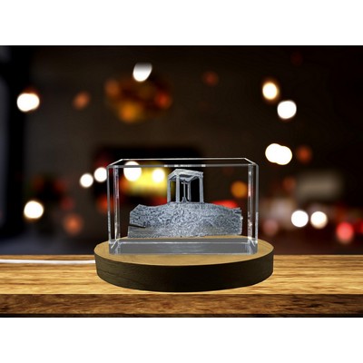 Los Cuatro Postes 3D Engraved Crystal Trophy Award - Spanish Architectural Landmark