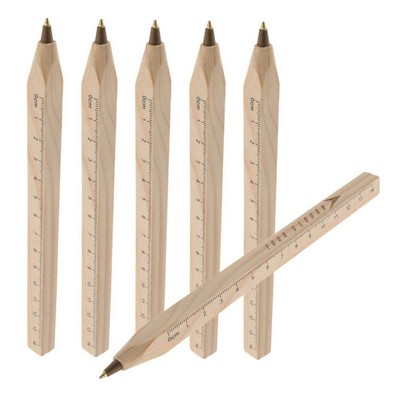 Wooden Ballpoint Pen with Scale Markings