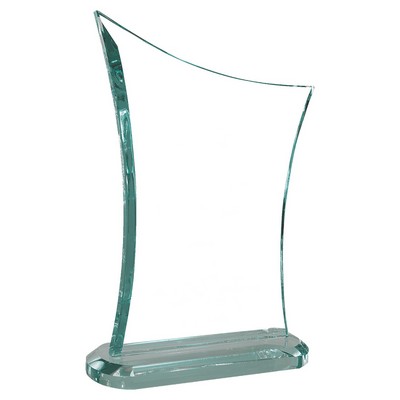 Aurora Curve Glass Award, 8.75"H