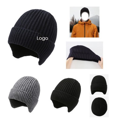 Stretchy Knit Hat With Earflap
