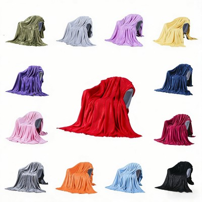 Solid Color Flannel Fleece Blanket