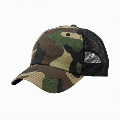 Solid Olive Camouflage Nylon Meshback Velcro® Cap