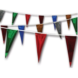 Multi-Color Metallic Triangle Pennants