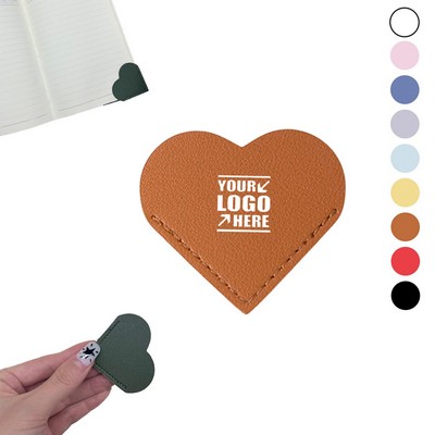 PU Leather Heart Bookmarks