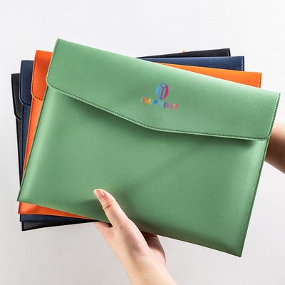 Pu Leather A4 File Folder Laptop Sleeve Pouch