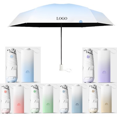 Five-folding Gradient Sunshade Umbrellas With Hidden Handle
