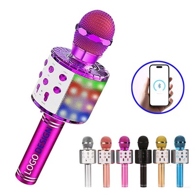 Children's Bluetooth Karaoke Microphone with Speaker & Lights