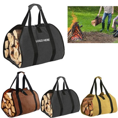 Water-Resistant Canvas Firewood Log Carrier