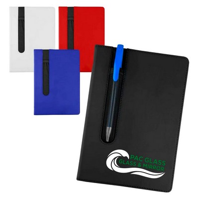 PU Cover Notebook With Pen Holder