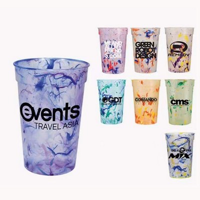 15oz Marble Pattern Changing Color PP Stadium Cup