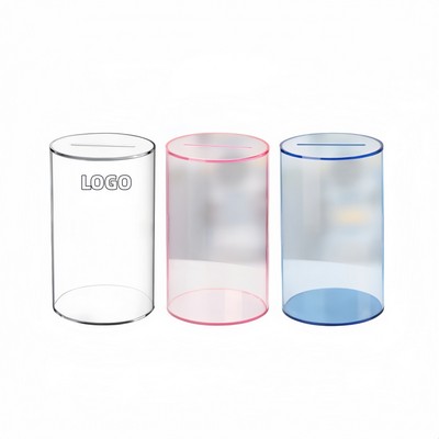 Clear Acrylic Coin Bank with One Way Slot for Visual Savings Growth