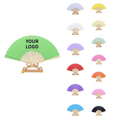 Bamboo Paper Folding Hand Fan