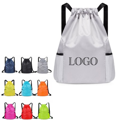 Drawstring Backpack with Wide Shoulder Straps