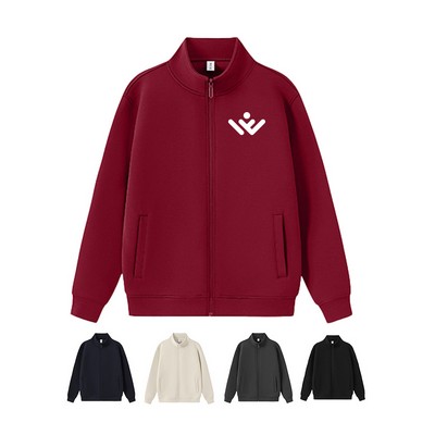Heavyweight Stand-up Collar Hoodie Coat Loose Casual