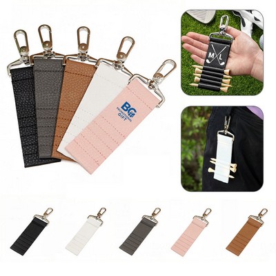 Leather Golf Bag Tag and Tee Holder