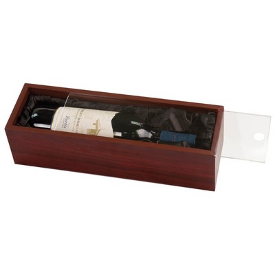 Rosewood Piano Finish Wine Box with Clear Acrylic Lid