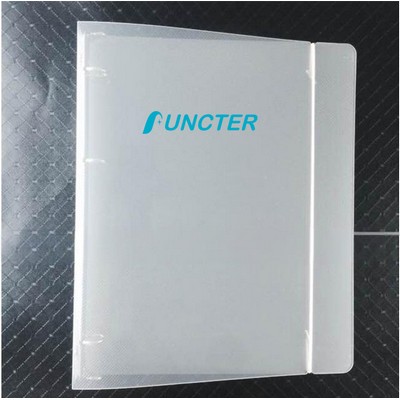 A4 Clear Hard Cover Round Ring Binders 4-Ring Binder Document Folder W/ Elastic Band