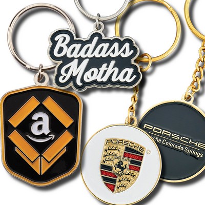 1 3/4" (1.75") Double Sided Metal Keychain