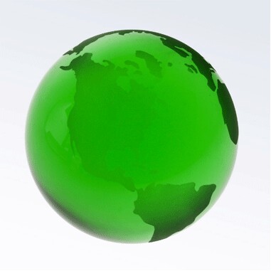 Green Optic Crystal Globe Paperweight